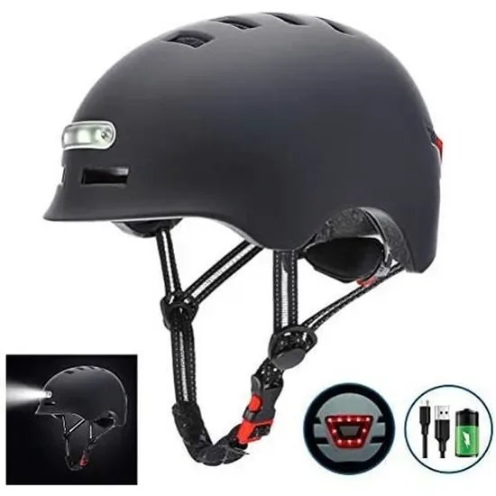 Casque noir avec éclairage